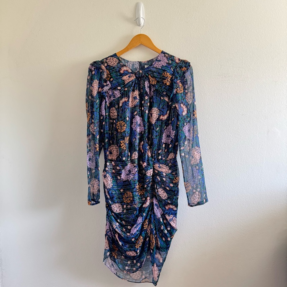 Veronica Beard Peppa Floral Silk Longsleeve Mini dress Size 8 - Picture 3 of 11